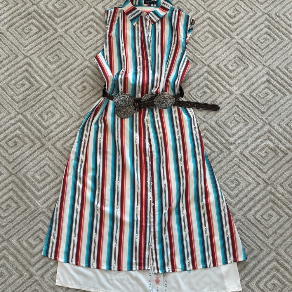 Western button up dress